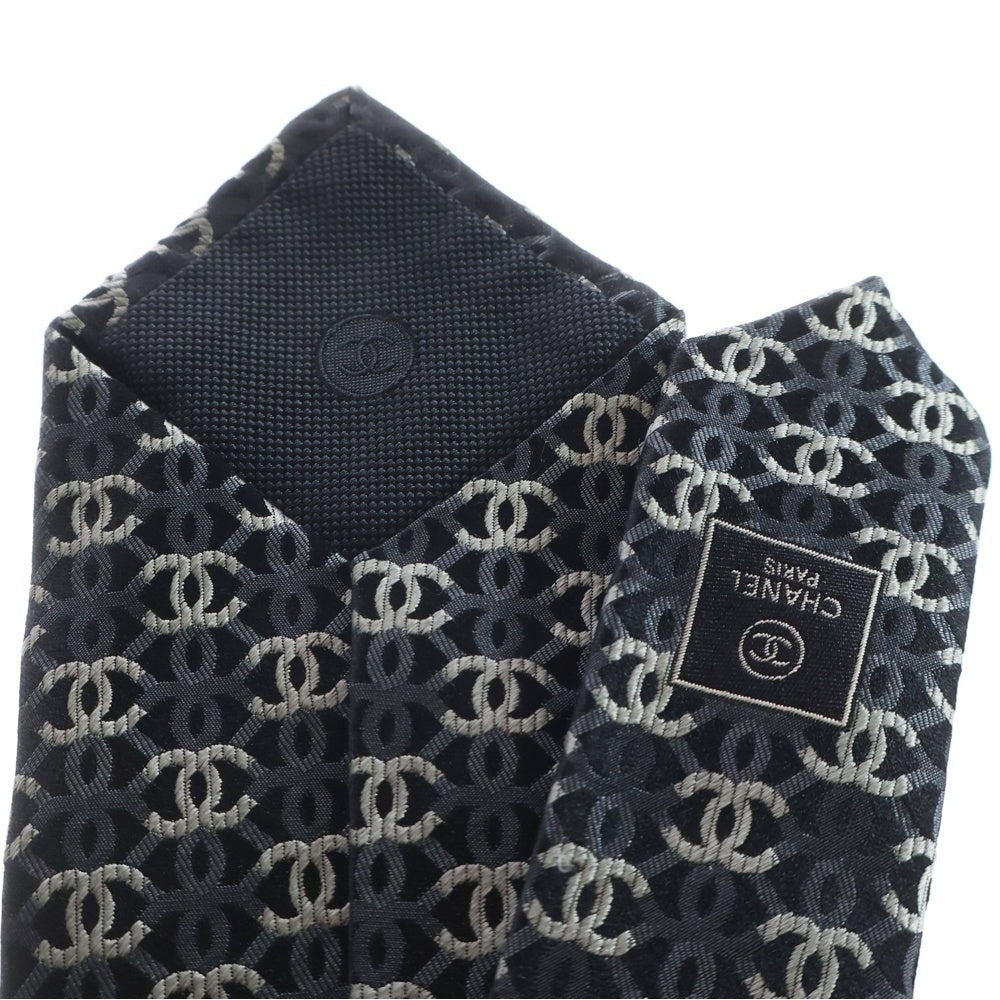 CHANEL(シャネル) ココマーク チェーン ネクタイ ブラックシルク