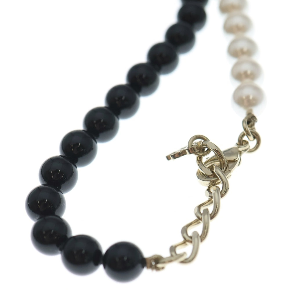 CHANEL(シャネル) パール ココマーク ロングネックレス ペンダント ブラック×ホワイト×ゴールド レディース