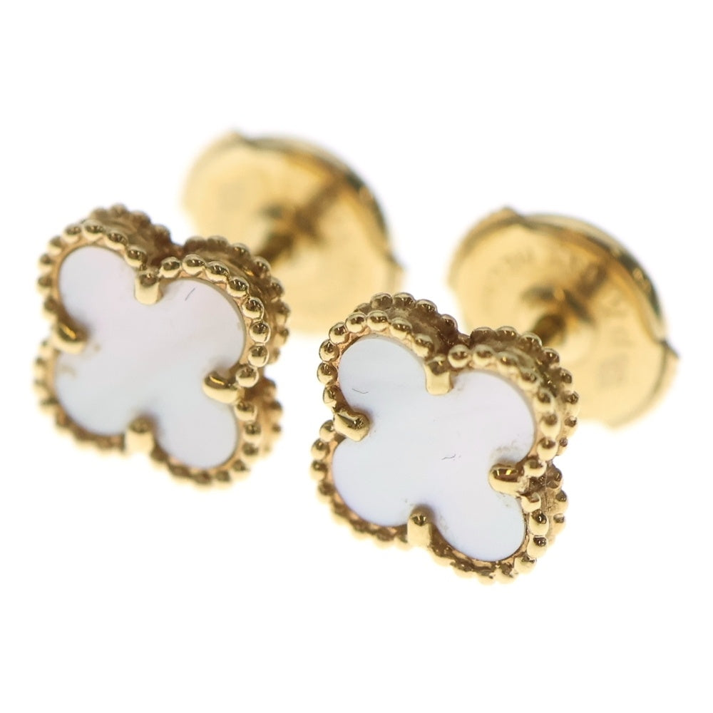 Van Cleef & Arpels(ヴァンクリーフアンドアーペル) スウィートアルハンブラ マザーオブパール イエローゴールド ピアス ジュエリー レディース