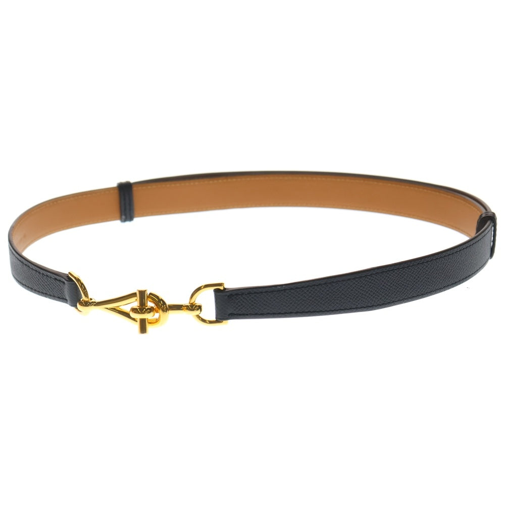 HERMES(エルメス) ベルト Y刻印 ゴールド金具 ブラック レディース