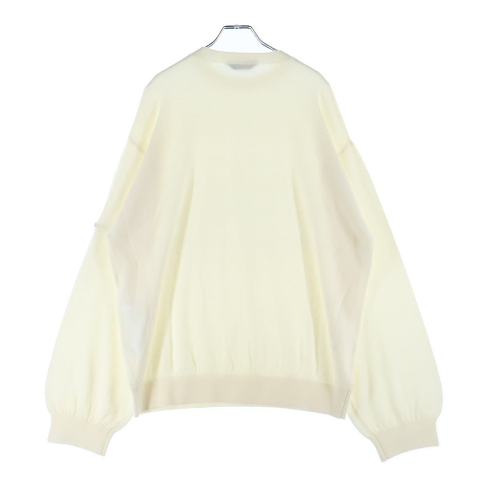 BALENCIAGA(バレンシアガ) ロゴメタルプレート カシミヤニットセーター ホワイト 849950 T1765