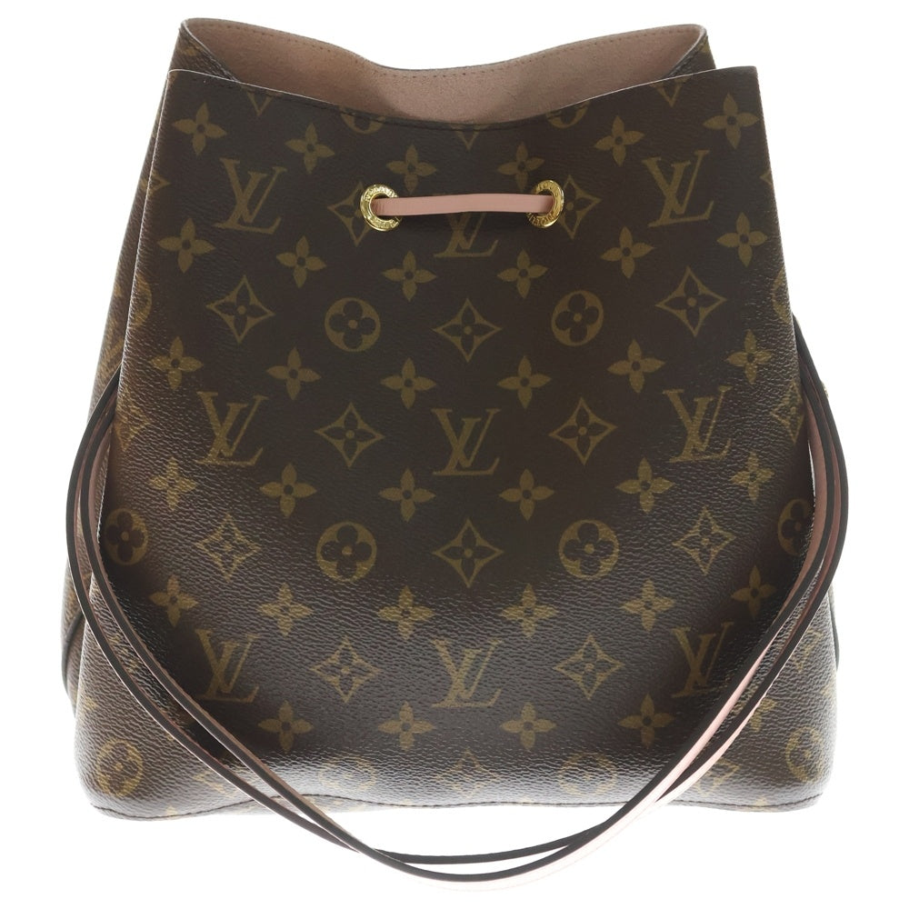 LOUIS VUITTON(ルイヴィトン) モノグラム ネオノエ ローズプードル ハンドバッグ ショルダーバッグ 肩掛けバッグ ブラウン×ピンク PVC M44022 ゴールド金具 レディース