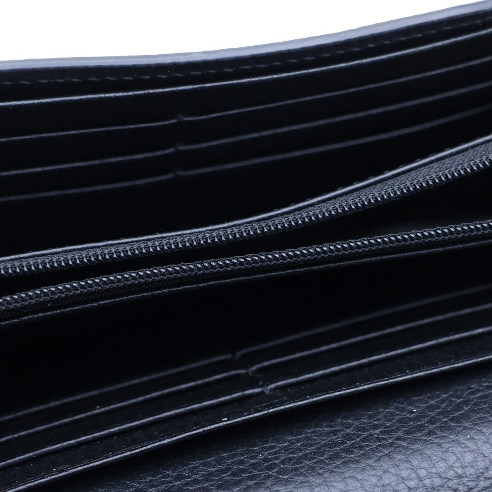 GUCCI(グッチ) インターロッキングG 長財布 ロングウォレット カードケース ブラック レザー 598166 ゴールド金具