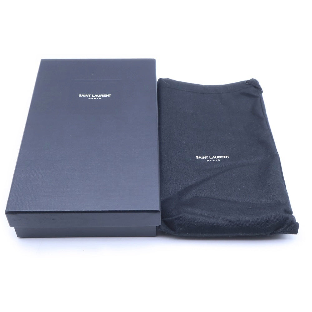 SAINT LAURENT PARIS(サンローランパリ) カサンドラ ロングウォレット 長財布 カードケース ネイビー レザー 372264 ゴールド金具 レディース