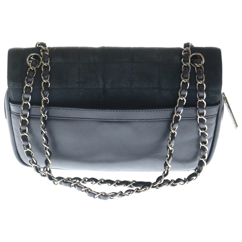 CHANEL(シャネル) スポーツライン チョコバー チェーンショルダーバッグ ブラック レザー×スエード シルバー金具 レディース