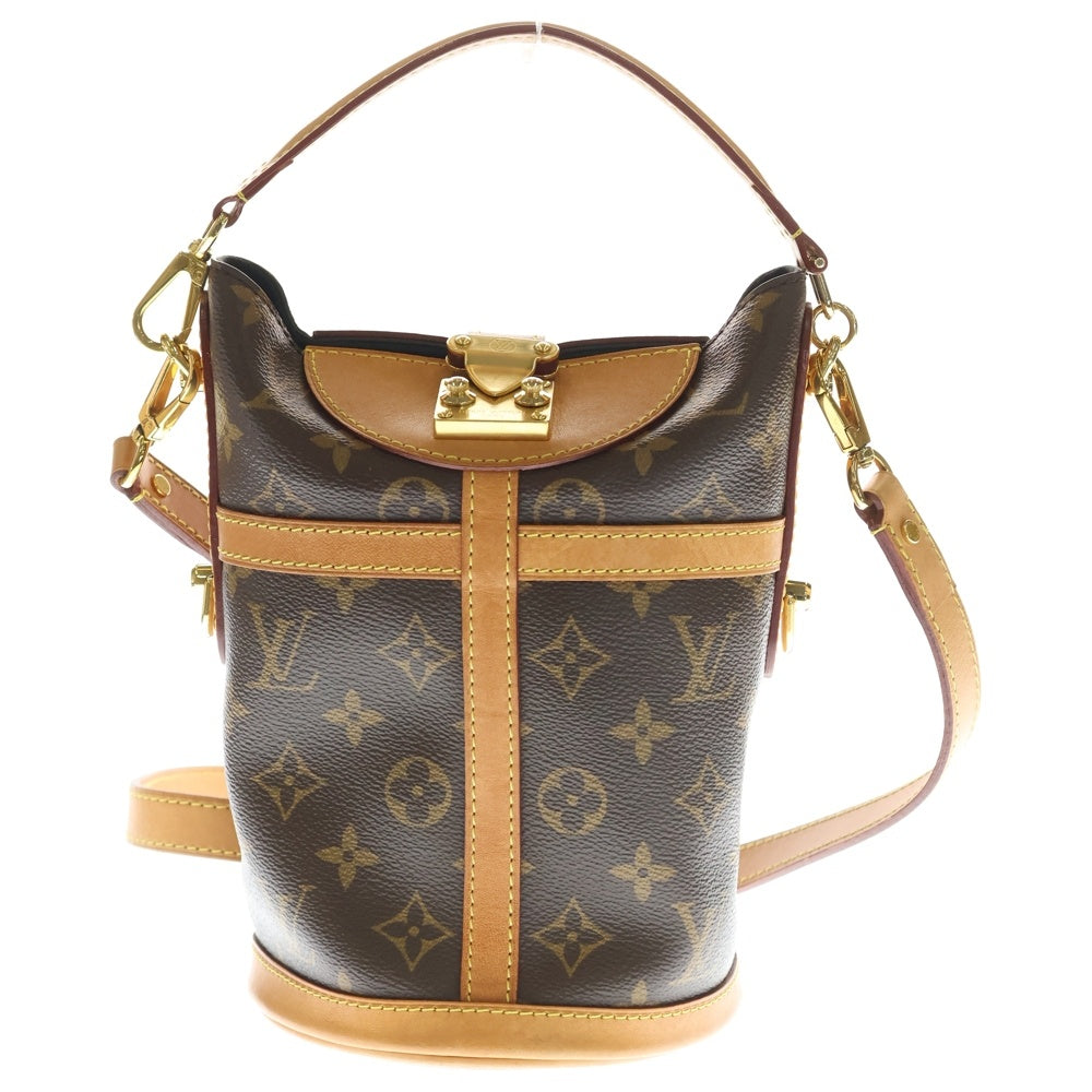 LOUIS VUITTON(ルイヴィトン) モノグラム ダッフルバッグ ショルダーバッグ ミニバッグ ブラウン レザー×PVC M43587 ゴールド金具 レディース