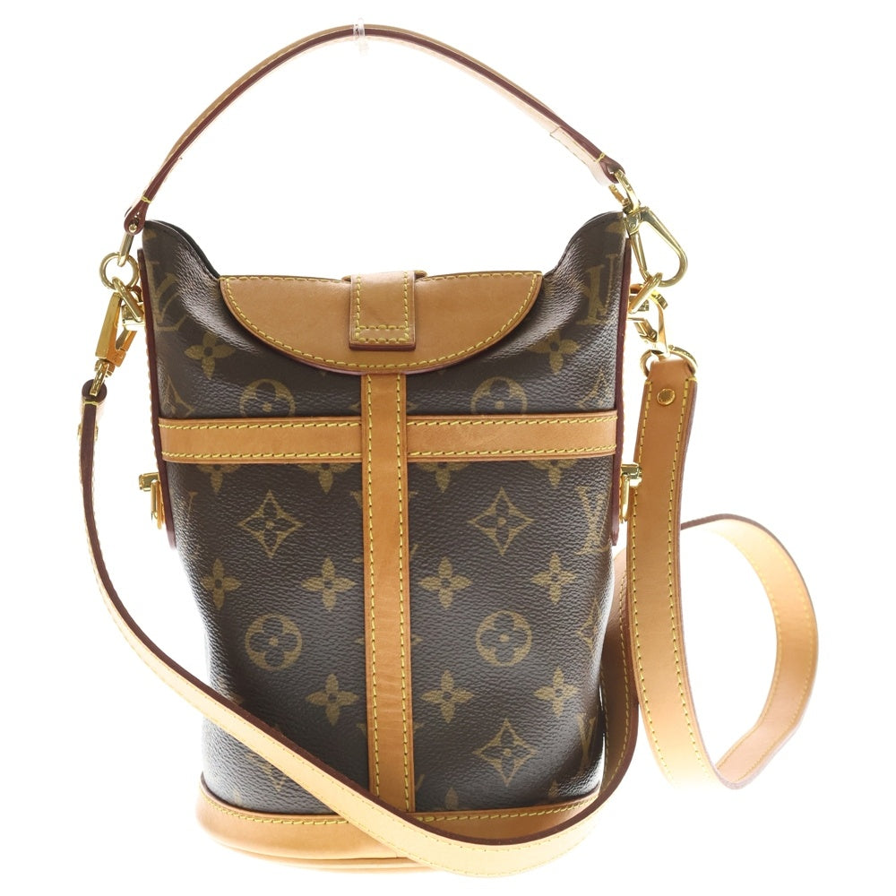LOUIS VUITTON(ルイヴィトン) モノグラム ダッフルバッグ ショルダーバッグ ミニバッグ ブラウン レザー×PVC M43587 ゴールド金具 レディース
