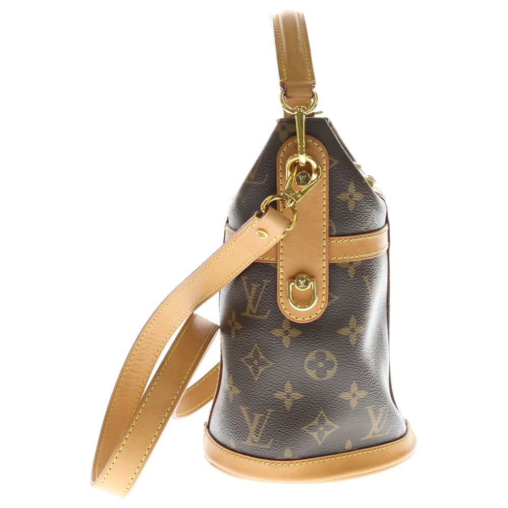LOUIS VUITTON(ルイヴィトン) モノグラム ダッフルバッグ ショルダーバッグ ミニバッグ ブラウン レザー×PVC M43587 ゴールド金具 レディース
