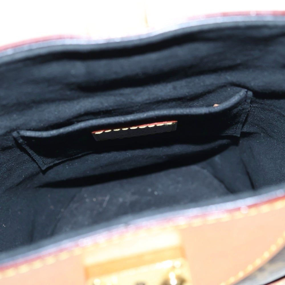 LOUIS VUITTON(ルイヴィトン) モノグラム ダッフルバッグ ショルダーバッグ ミニバッグ ブラウン レザー×PVC M43587 ゴールド金具 レディース