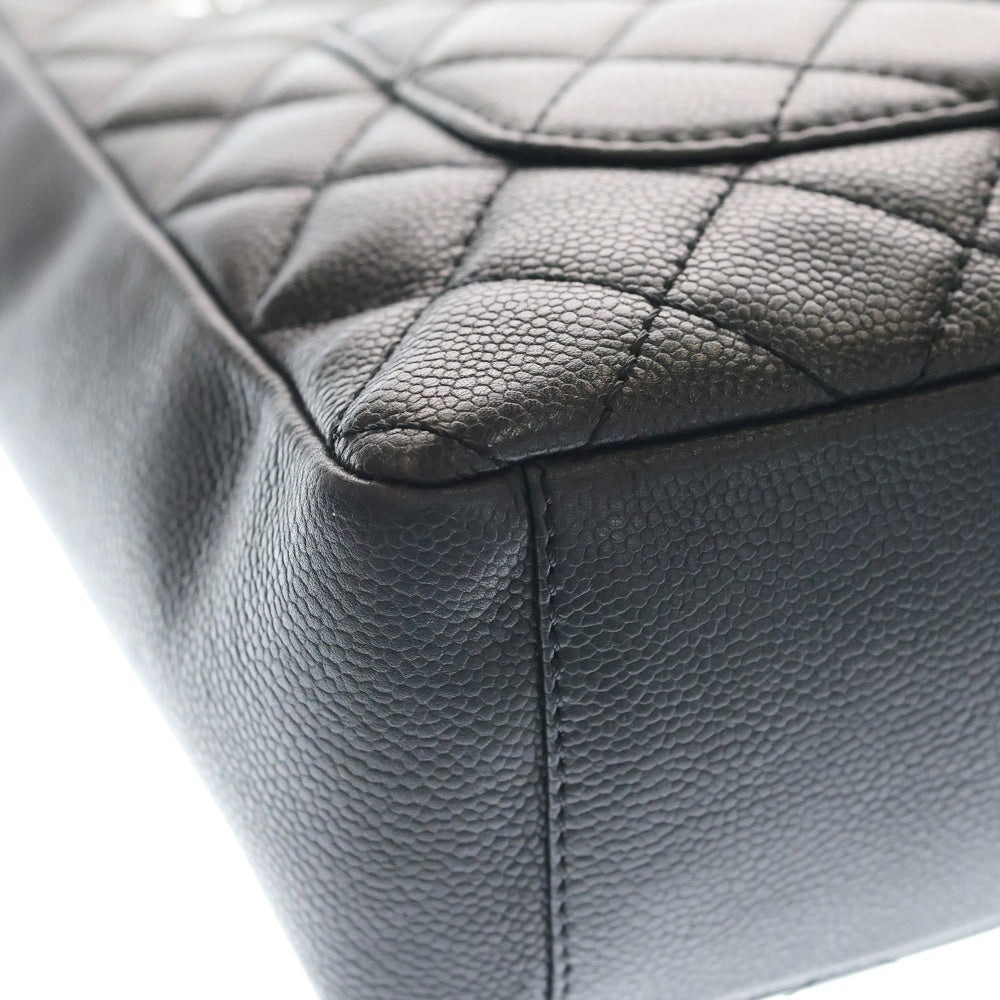CHANEL(シャネル) PST デカココ チェーントートバッグ ブラック キャビアスキン シルバー金具 レディース