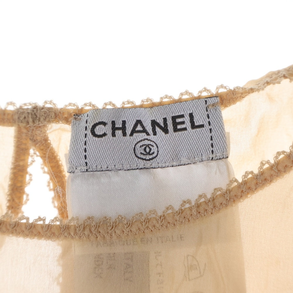CHANEL(シャネル) シルク トップ ノースリーブ ベージュ P37106 V19739 レディース