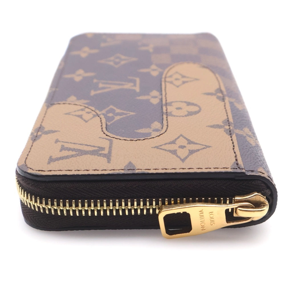 LOUIS VUITTON(ルイヴィトン) モノグラムランドスケープ ホリゾンタル ジッピーウォレット ロングウォレット カードケース 長財布 ブラウン レザー×PVC M26021 ゴールド金具 レディース