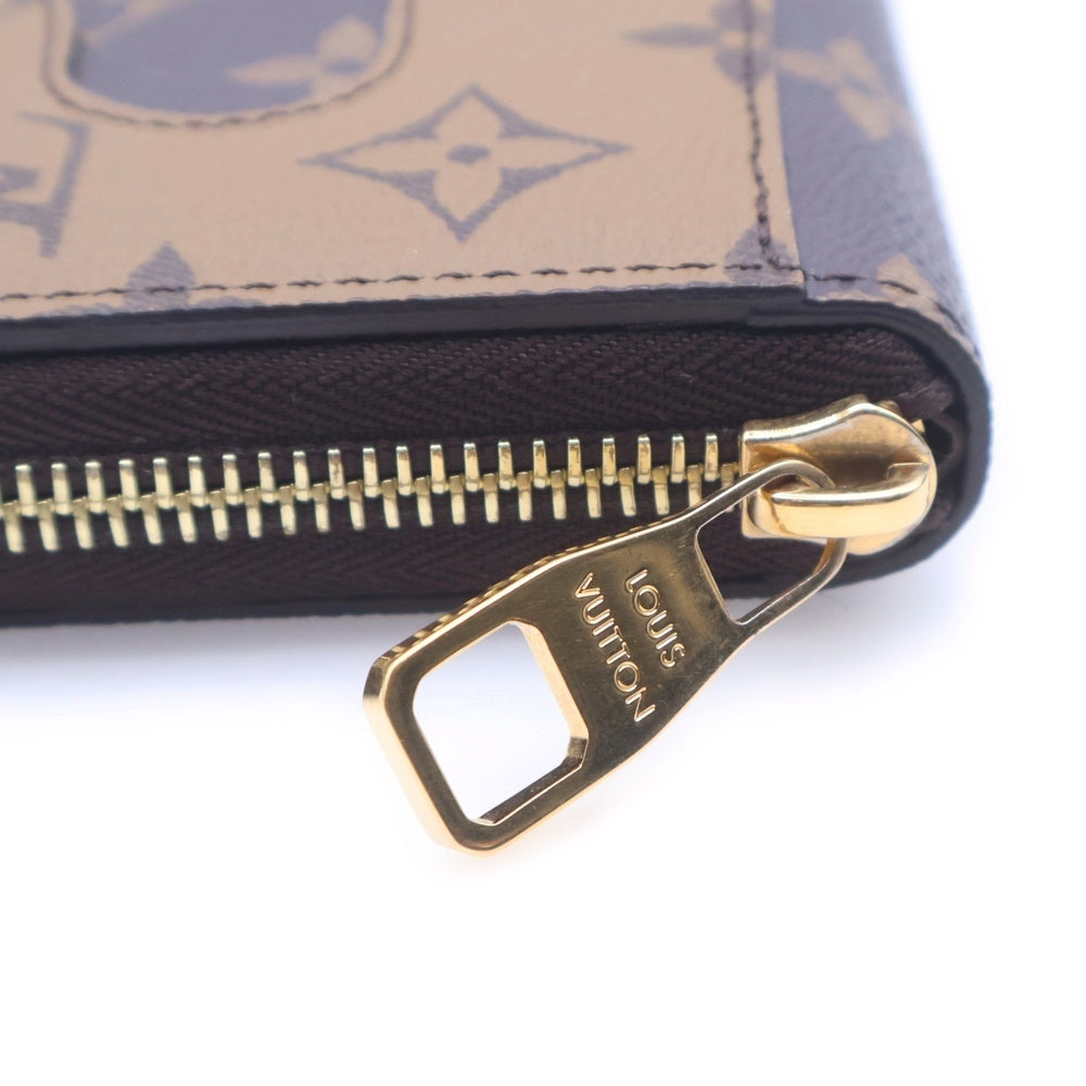LOUIS VUITTON(ルイヴィトン) モノグラムランドスケープ ホリゾンタル ジッピーウォレット ロングウォレット カードケース 長財布 ブラウン レザー×PVC M26021 ゴールド金具 レディース