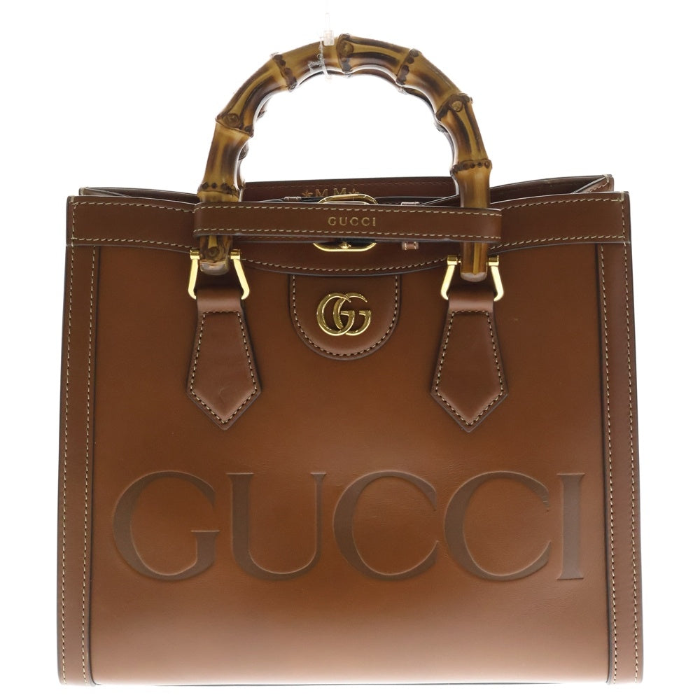 GUCCI(グッチ) バンブー ダイアナ 2WAYハンドバッグ トートバッグ ショルダーバッグ ブラウン レザー 660195 ゴールド金具 レディース