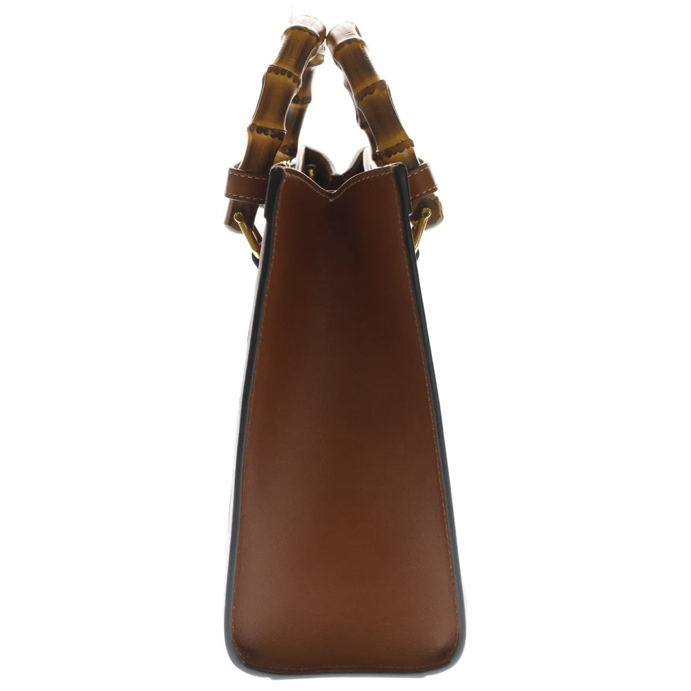 GUCCI(グッチ) バンブー ダイアナ 2WAYハンドバッグ トートバッグ ショルダーバッグ ブラウン レザー 660195 ゴールド金具 レディース
