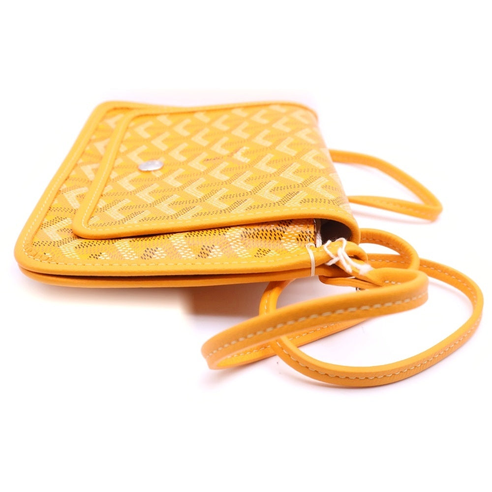 GOYARD(ゴヤール) プリュメ ショルダーバッグ ミニバッグ ショルダーポシェット イエロー レザー×PVC シルバー金具 レディース