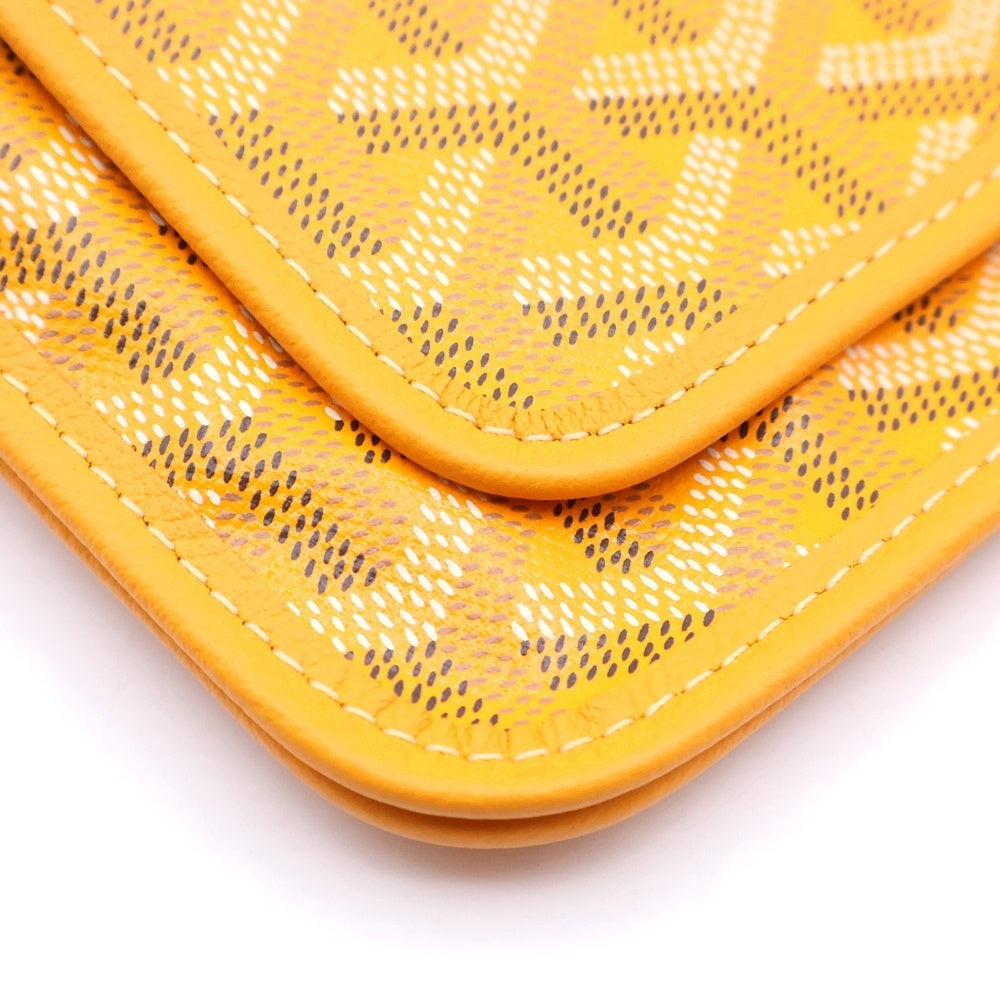 GOYARD(ゴヤール) プリュメ ショルダーバッグ ミニバッグ ショルダーポシェット イエロー レザー×PVC シルバー金具 レディース