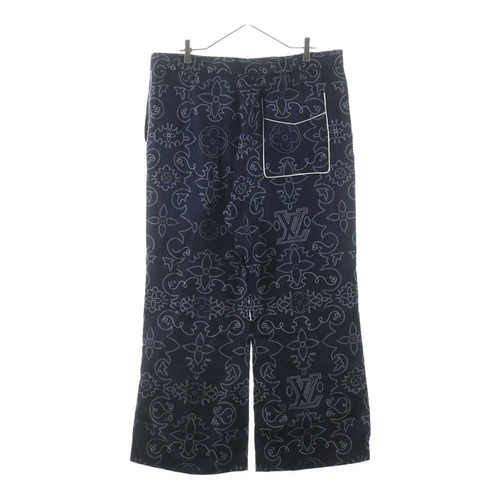LOUIS VUITTON(ルイヴィトン) 24AW モノグラムバンダナ総柄プリント シルクパンツ ネイビー RM242M MRR HRP80W