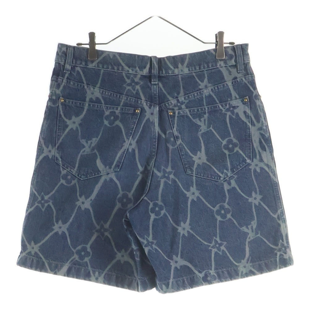LOUIS VUITTON(ルイヴィトン) モノグラムプリント ウォッシュ加工 デニム ハーフ ショートパンツ ショーツ インディゴ RM242MM KOE HRD24W