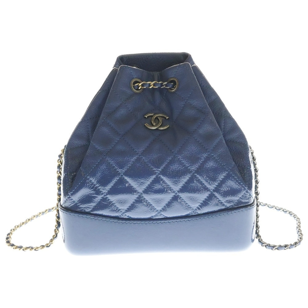 CHANEL(シャネル) ココマーク ガブリエル バックパック 2WAYバッグ ハンドバッグ ショルダーバッグ チェーンバッグ ミニバッグ ブルー ネイビー レザー シルバー金具