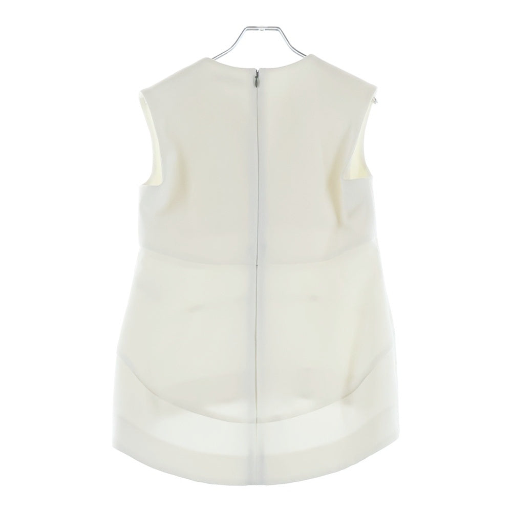 YOKO CHAN(ヨーコ チャン) パール装飾 ノースリーブ ミディアムワンピース ドレス ホワイト レディース