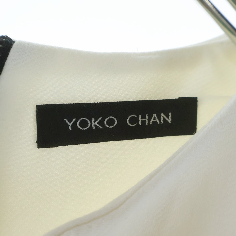 YOKO CHAN(ヨーコ チャン) パール装飾 ノースリーブ ミディアムワンピース ドレス ホワイト レディース