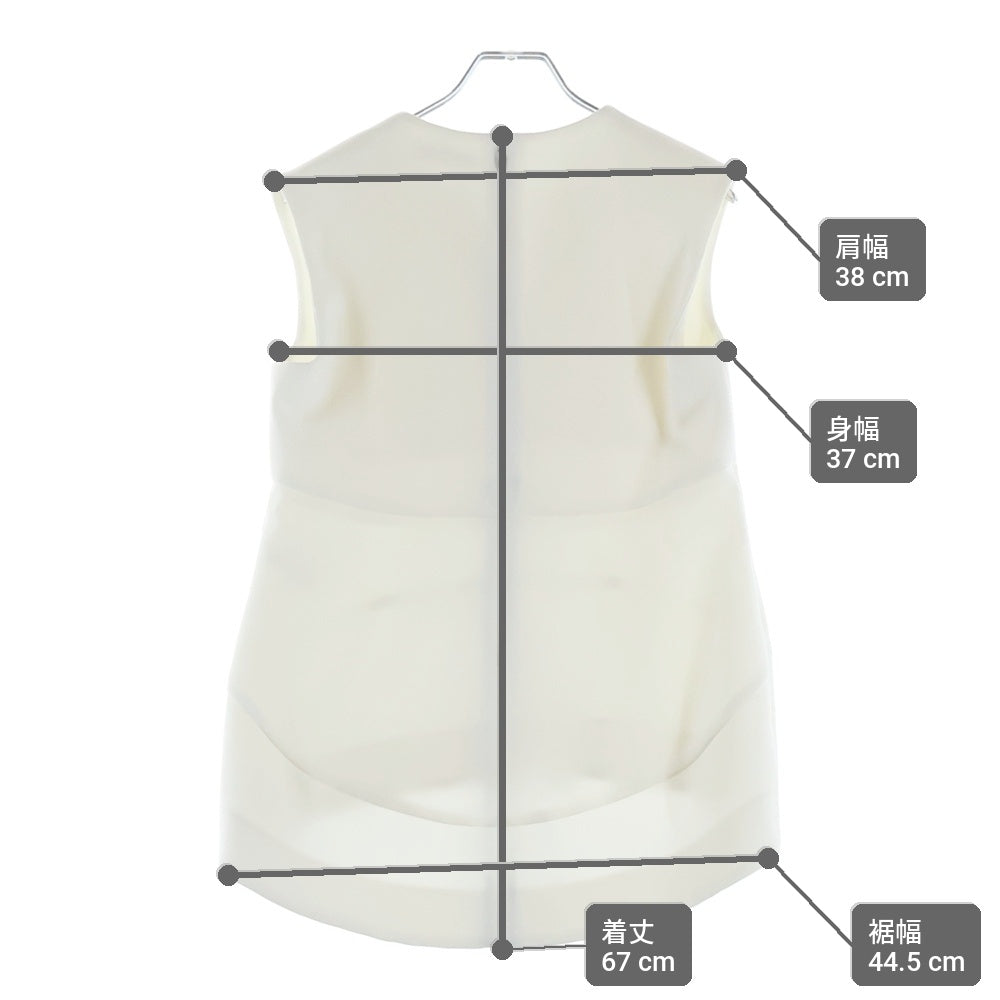 YOKO CHAN(ヨーコ チャン) パール装飾 ノースリーブ ミディアムワンピース ドレス ホワイト レディース