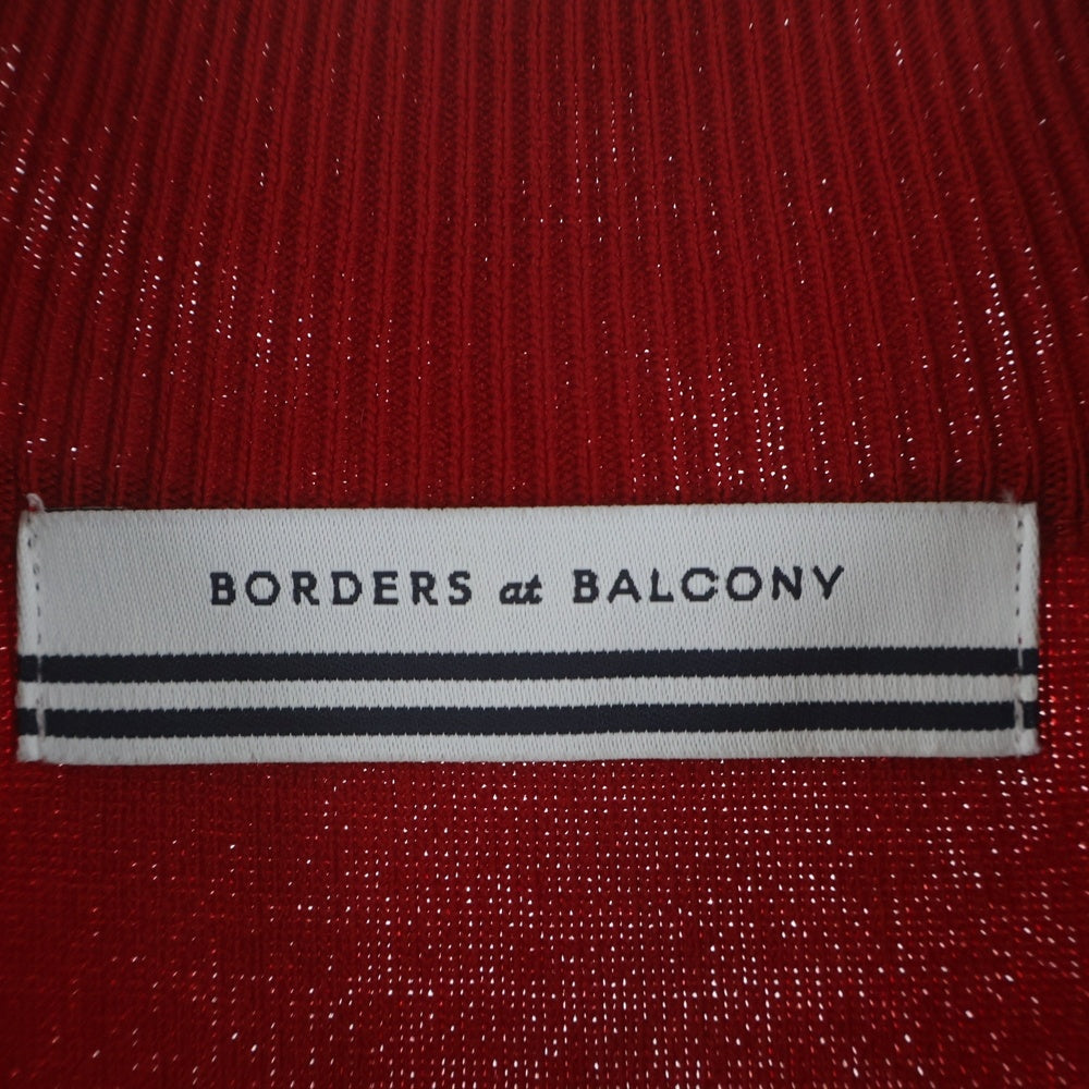 BORDERS at BALCONY(ボーダーズアットバルコニー) ショルダーボタン ボーダー柄 プルオーバー 長袖ニット セーター レッド レディース