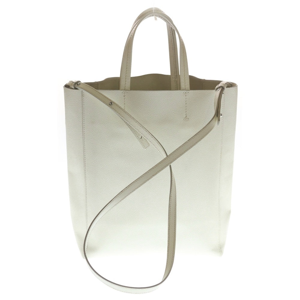 CELINE(セリーヌ) バーティカルカバ スモール ハンドバッグ トートバッグ ホワイト レザー シルバー金具 レディース