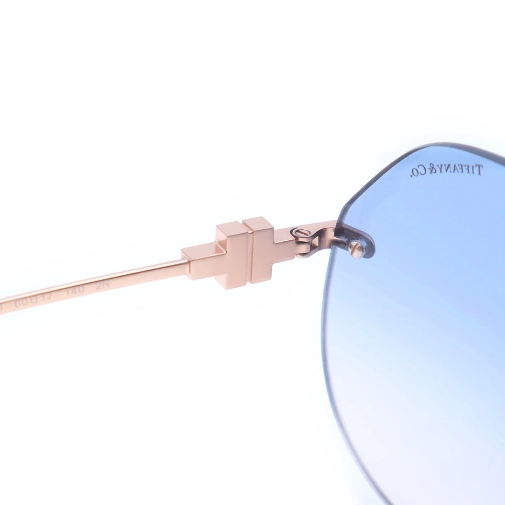 TIFFANY & Co.(ティファニー) サングラス Tワイヤー ピンクゴールドフレーム ブルー グラデーションレンズ GP TF3077 レディース