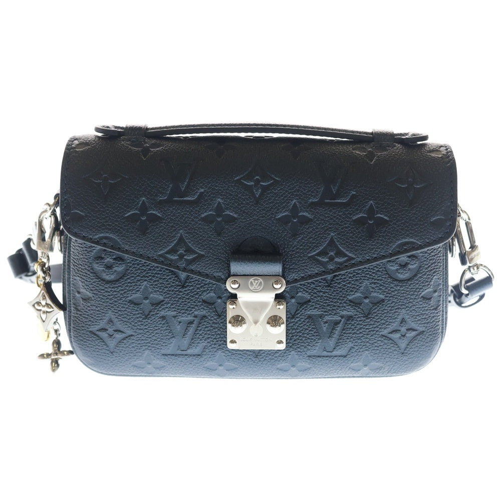 LOUIS VUITTON(ルイヴィトン) ポシェット メティス EW モノグラム アンプラント レザー 2WAY チェーン ショルダーバッグ シルバー金具 ネイビー M26456 レディース