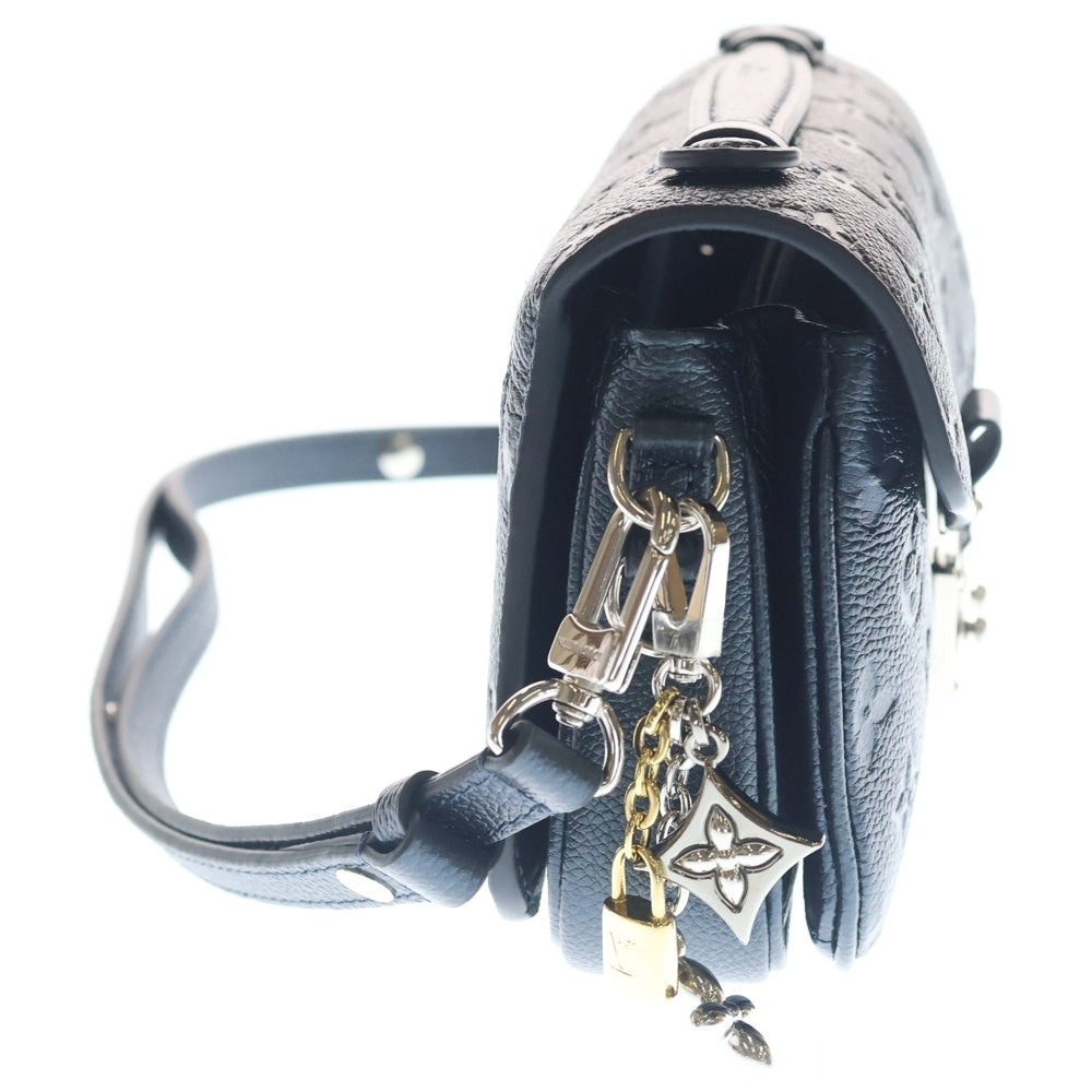 LOUIS VUITTON(ルイヴィトン) ポシェット メティス EW モノグラム アンプラント レザー 2WAY チェーン ショルダーバッグ シルバー金具 ネイビー M26456 レディース