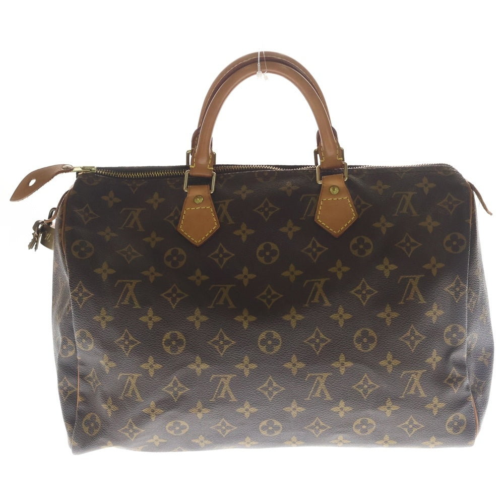 LOUIS VUITTON(ルイヴィトン) モノグラム スピーディ35 ハンドバッグ ボストンバッグ ブラウン レザー×PVC M41524 ゴールド金具 レディース