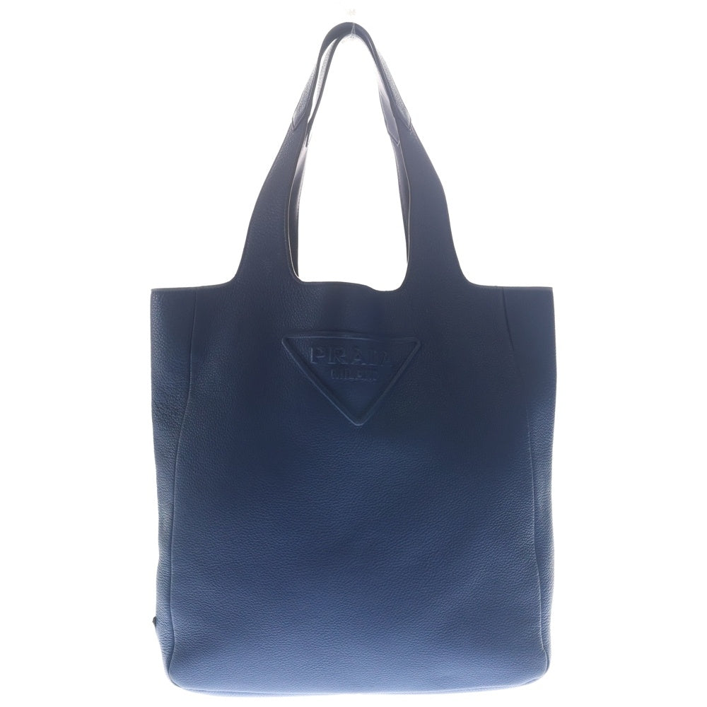 PRADA(プラダ) トライアングルロゴ トートバッグ ハンドバッグ ブルー レザー 2VG092 レディース