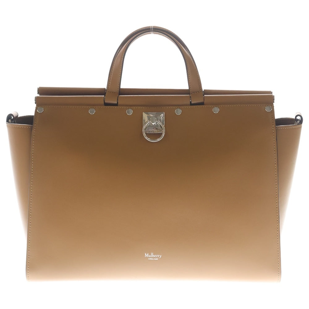 Mulberry(マルベリー) レザー 2WAY ハンド ショルダーバッグ シルバー金具 ブラウン レディース