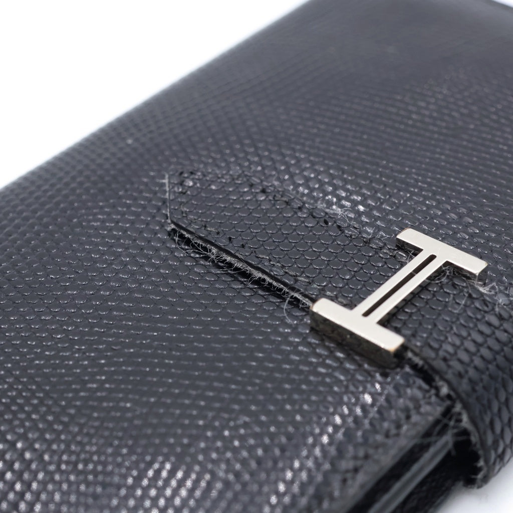 HERMES(エルメス) ベアン クラシック ロングウォレット 長財布 カードケース ブラック □K刻印 シルバー金具 レディース