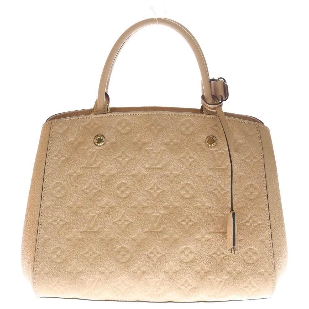LOUIS VUITTON(ルイヴィトン) モンテーニュMM モノグラムアンプラント レザー 2WAY ハンド ショルダーバッグ ゴールド金具 ベージュ M41682 レディース