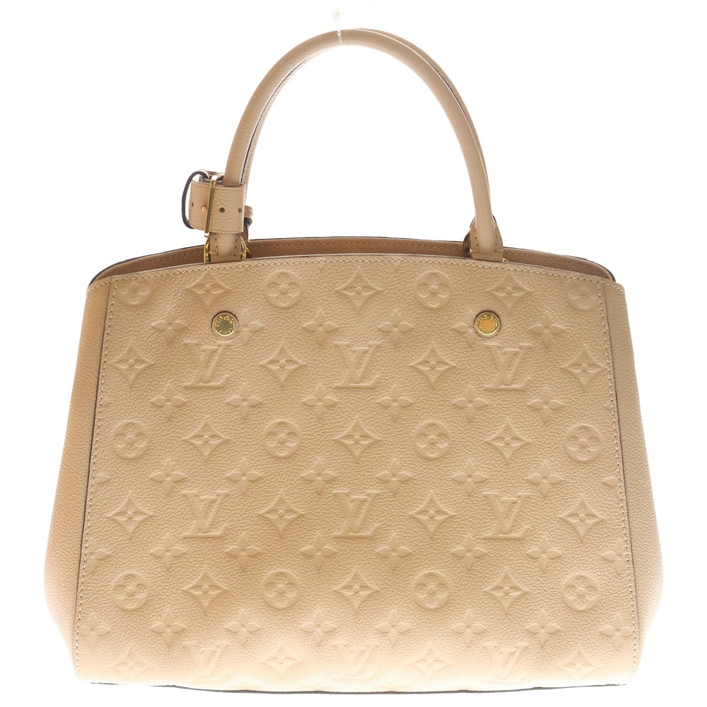LOUIS VUITTON(ルイヴィトン) モンテーニュMM モノグラムアンプラント レザー 2WAY ハンド ショルダーバッグ ゴールド金具 ベージュ M41682 レディース