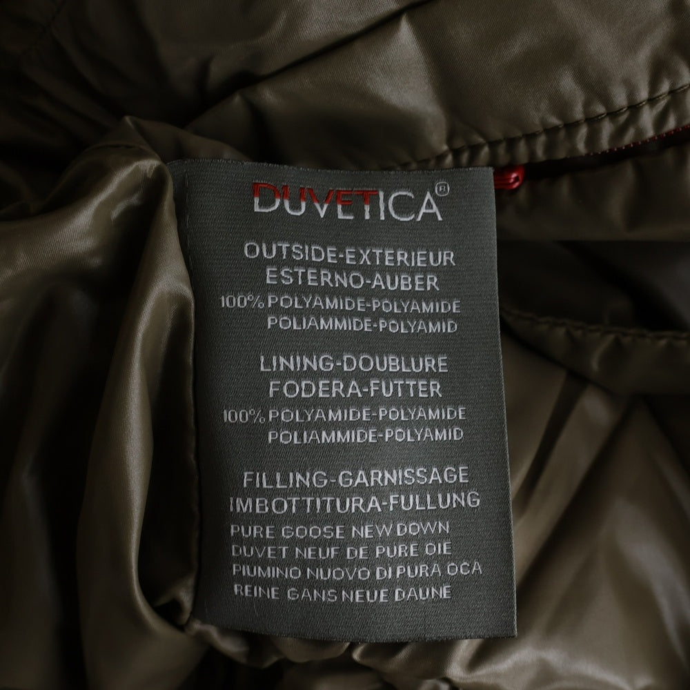 DUVETICA(デュベティカ) ファーフーデッド ジップアップ ロング ダウンジャケット コート ネイビー レディース
