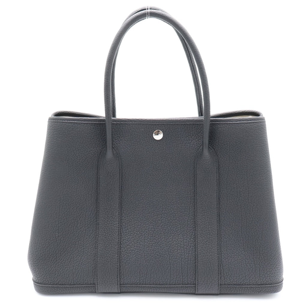HERMES(エルメス) ガーデンパーティPM ネゴンダ レザー ブラック K刻印 シルバー金具 レディース