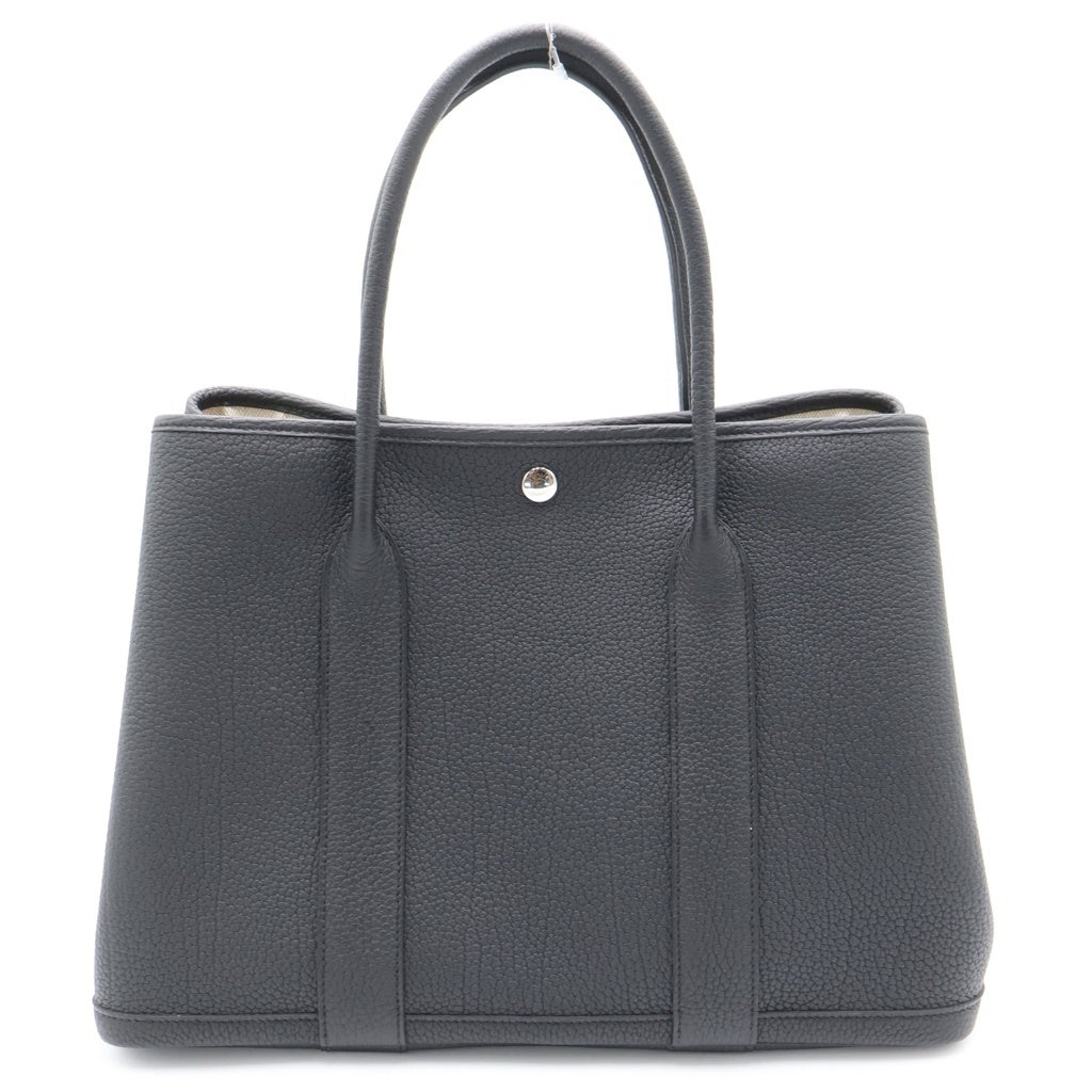 HERMES(エルメス) ガーデンパーティPM ネゴンダ レザー ブラック K刻印 シルバー金具 レディース