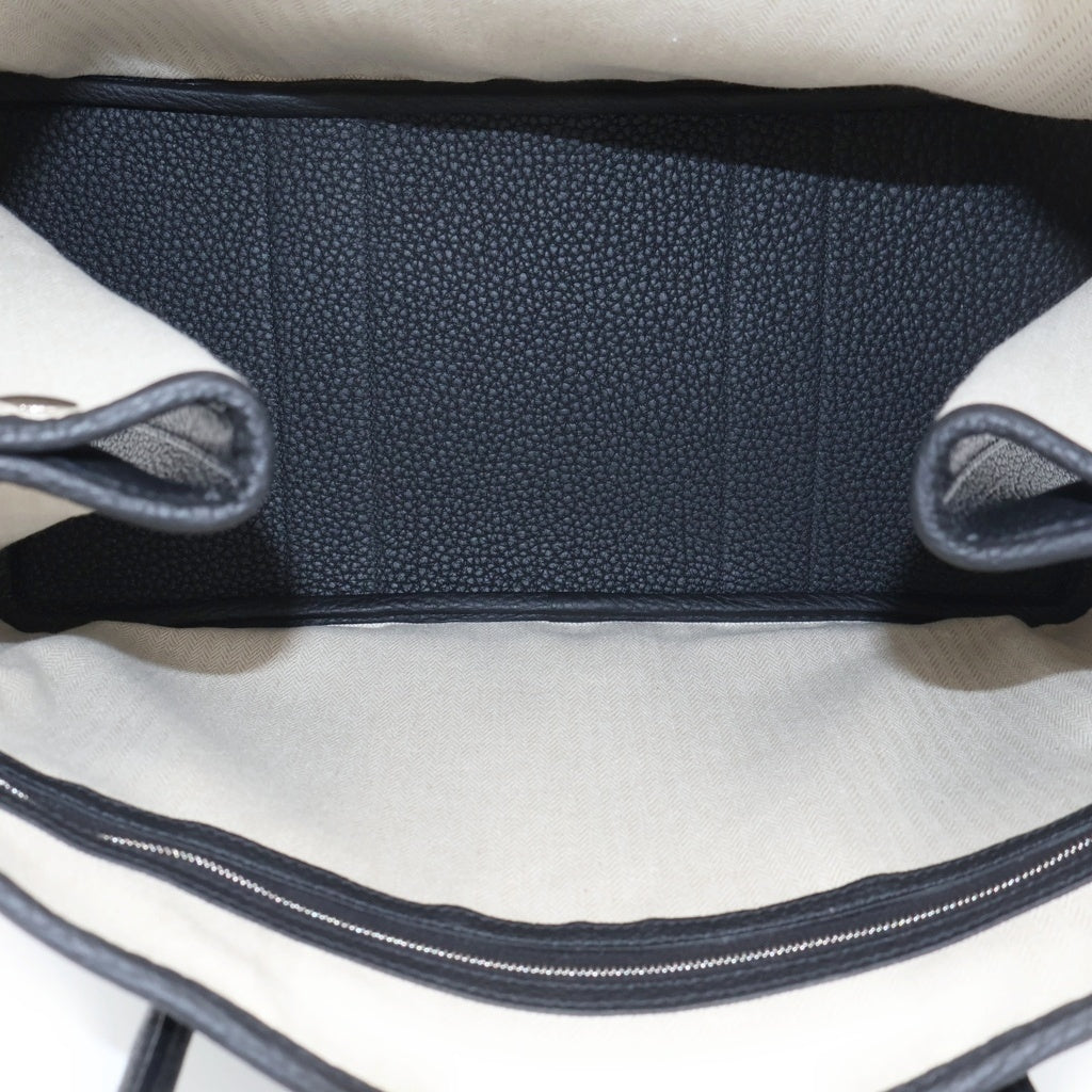 HERMES(エルメス) ガーデンパーティPM ネゴンダ レザー ブラック K刻印 シルバー金具 レディース