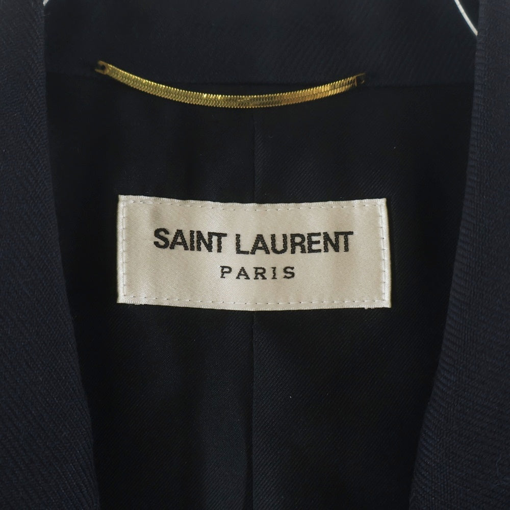 SAINT LAURENT PARIS(サンローランパリ) ナロー ピークドラペル 1B ウール テーラードジャケット ネイビー 625435