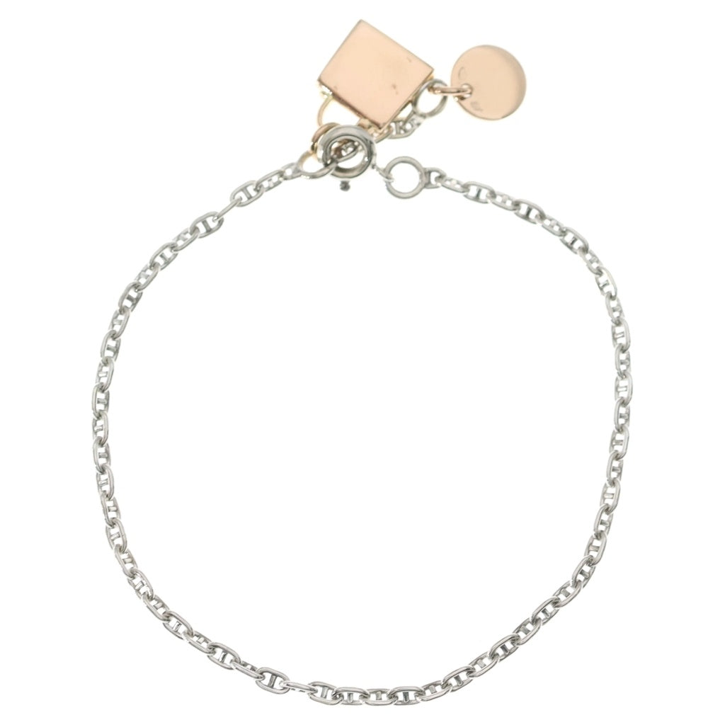 HERMES(エルメス) ケリーチャーム シェーヌダンクル ブレスレット シルバー×ピンクゴールド 750×925