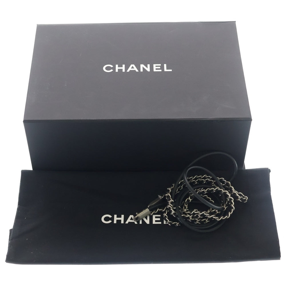 CHANEL(シャネル) シャネル22 ミニ チェーンショルダーバッグ シルバー金具 ブラック プレート レディース