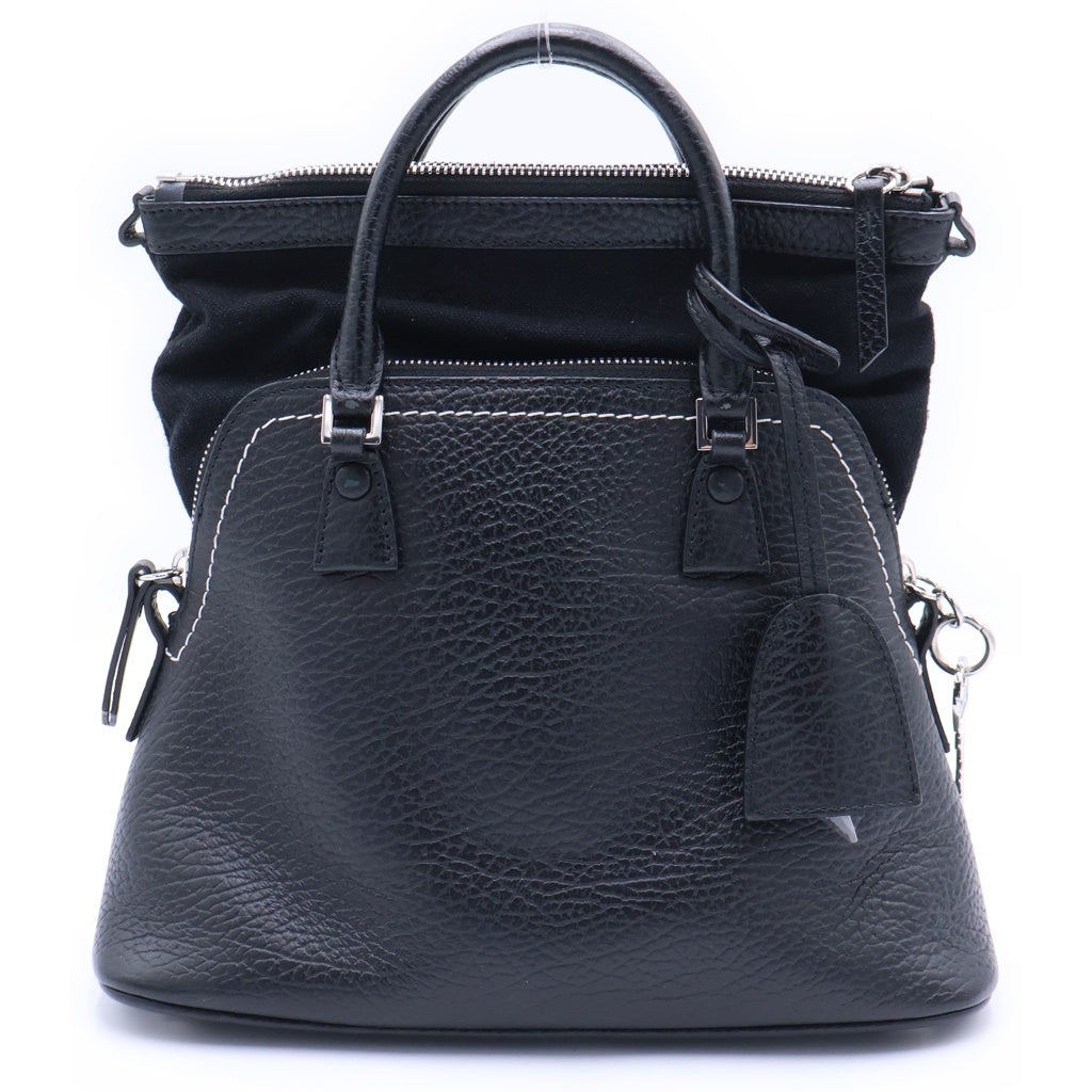 MM6 Maison Margiela(エムエムシックスメゾンマルジェラ) 5AC キャンバス レザー 2WAYショルダーバッグ ブラック レディース