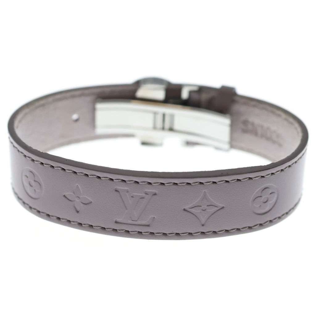 LOUIS VUITTON(ルイヴィトン) ブラスレ ヴー グッドラック モノグラム フラワー レザー ブレスレット シルバー金具 パープル M34448 レディース