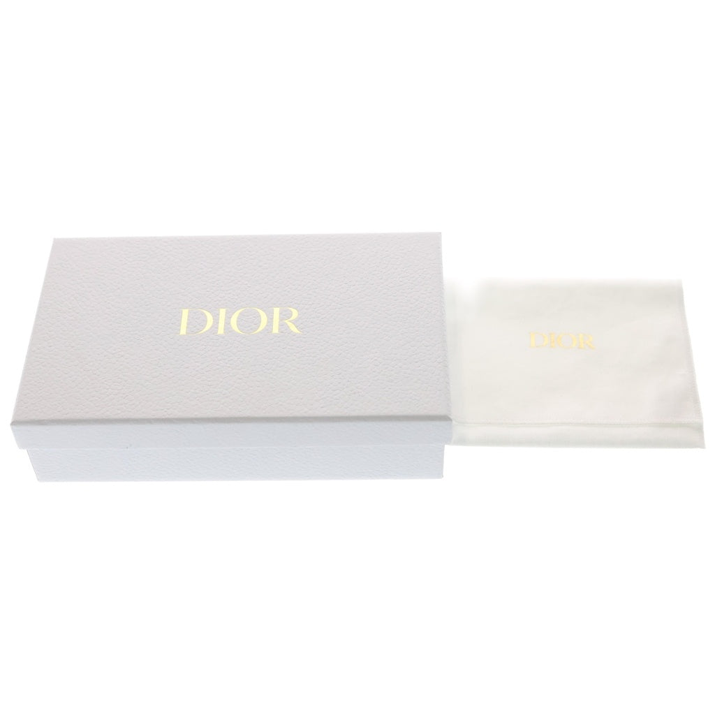 Christian Dior MONSIEUR(クリスチャンディオールムッシュ) カナージュ フラグメントケース カードケース 小物入れ コインケース ライトパープル レザー ゴールド金具 レディース