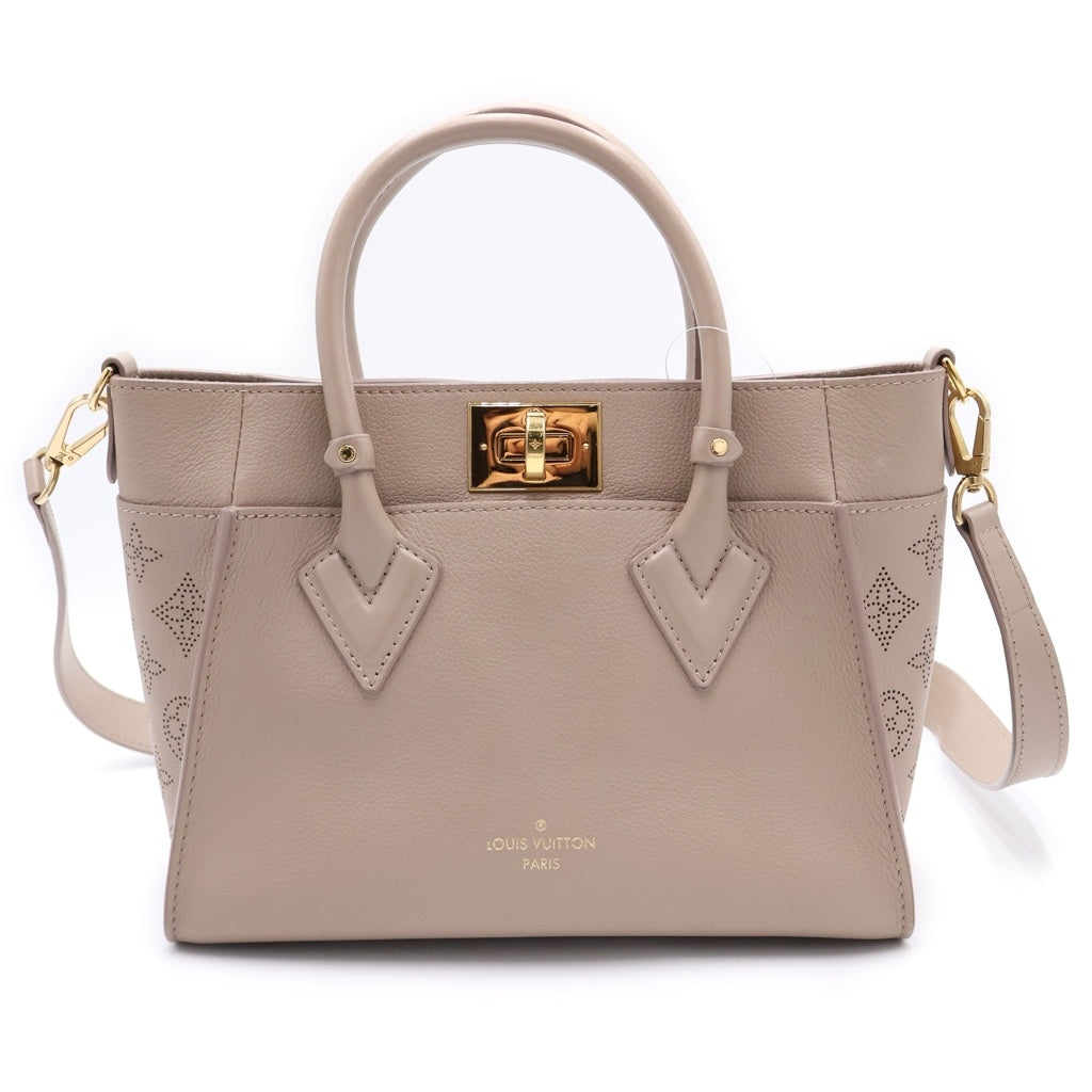 LOUIS VUITTON(ルイヴィトン) オンマイサイドPM モノグラムマヒナ レザー 2WAY ハンド ショルダーバッグ ゴールド金具 ベージュ M20600 レディース