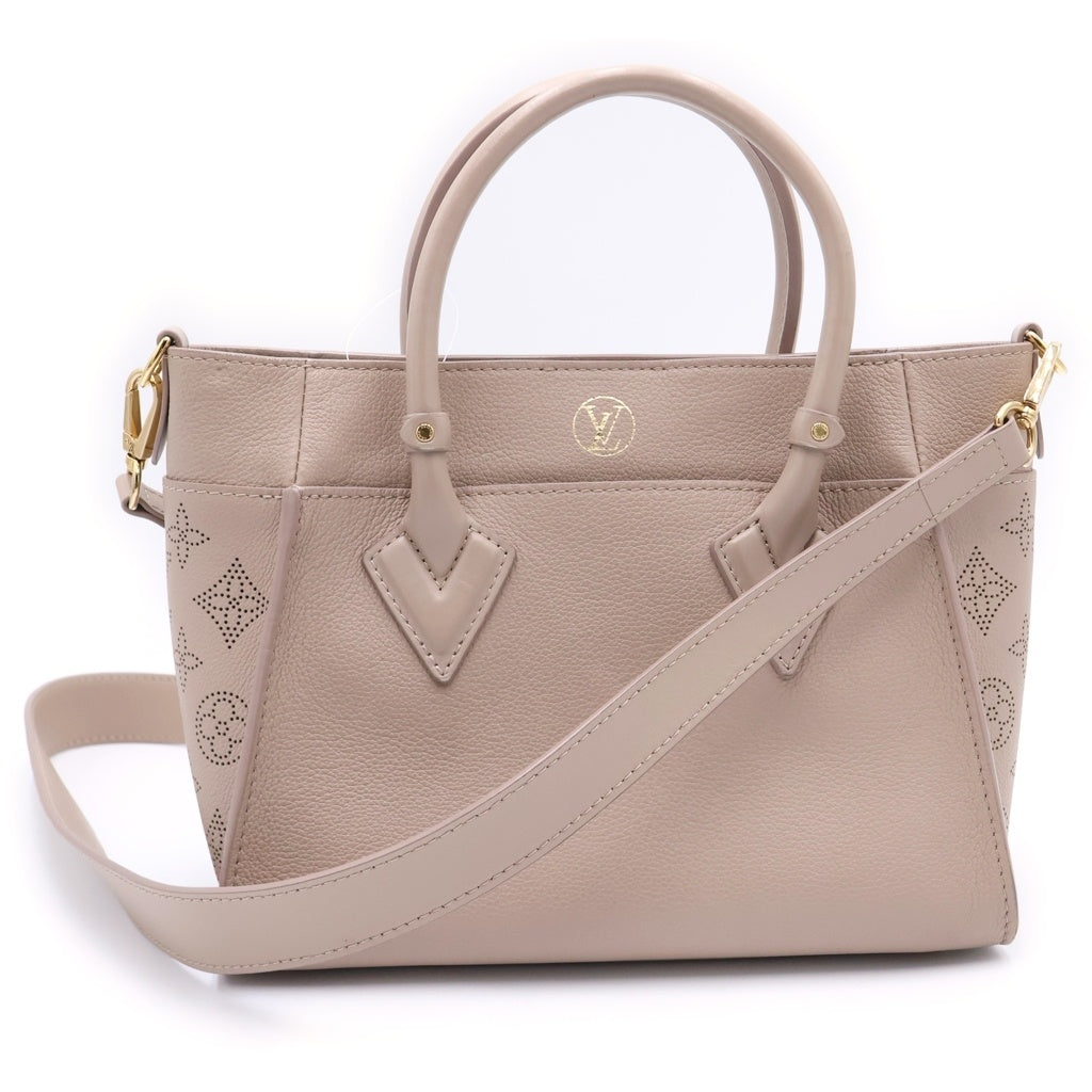 LOUIS VUITTON(ルイヴィトン) オンマイサイドPM モノグラムマヒナ レザー 2WAY ハンド ショルダーバッグ ゴールド金具 ベージュ M20600 レディース